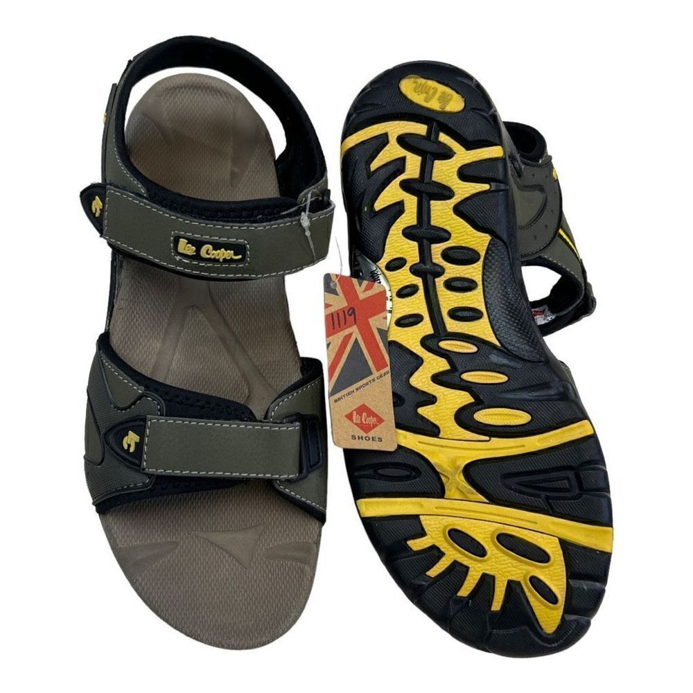 NWT Lee Cooper Men's 11 Olive Green Adjustable Strap Athletic Sports Sandals